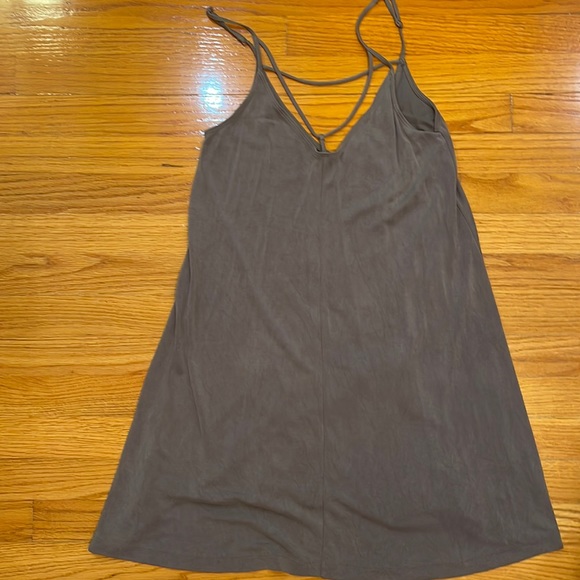 Hollister Charcoal Gray Strappy Swing Jersey Dress w/ Y Front and Back Detail - Picture 2 of 7